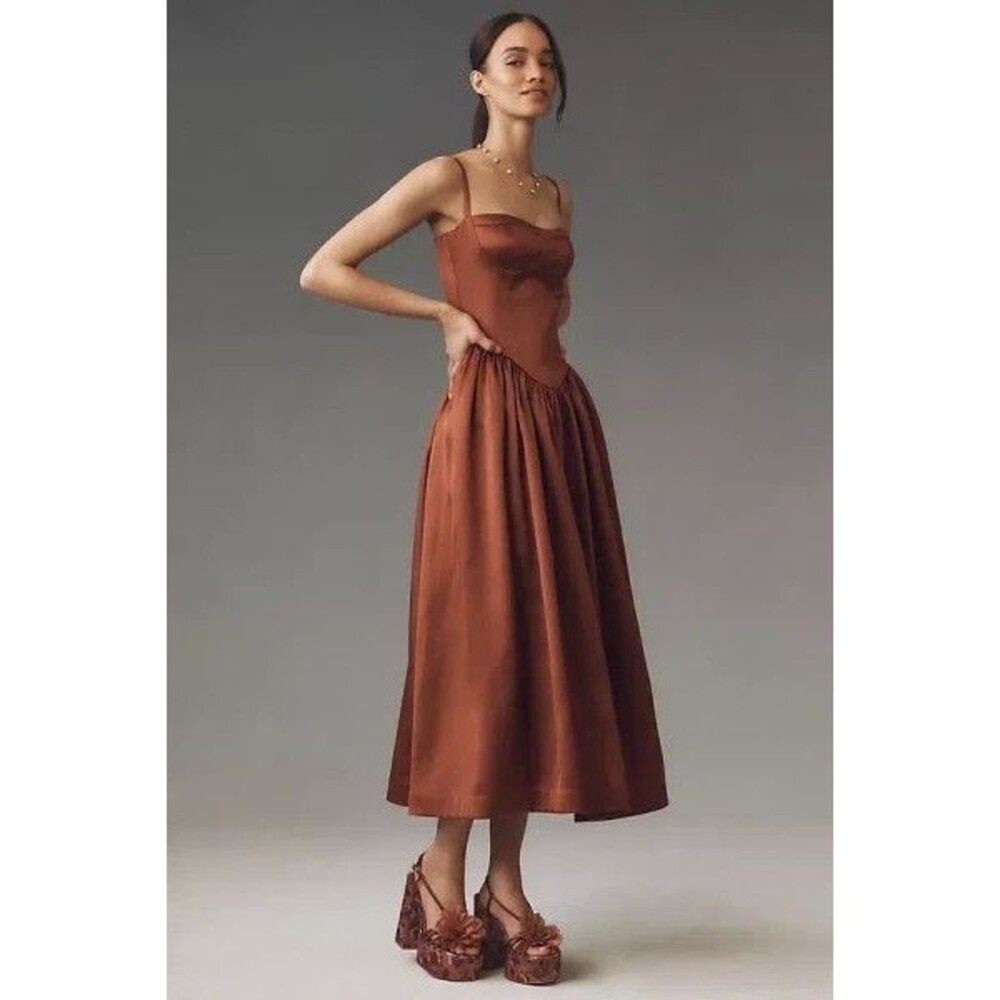 NWT~Mare Mare Amaya Corset Fit-and-Flare Midi Dress Size Small $298